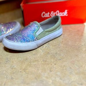 Cat & Jack Sequins Slip On Canvas Shoes/Sneakers